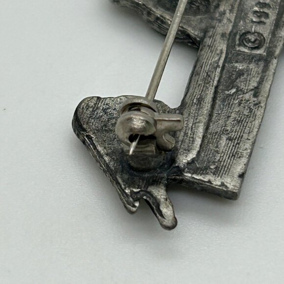 Pewter Bird Brooch M Bastian Vintage Pin 1999 Nature-Inspired Design - Picture 14 of 16